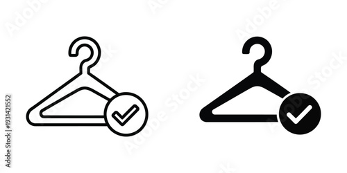 Hanger Checkmark Icon Approval Concept