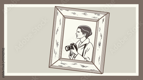 Vintage Portrait in an Ornate Frame.