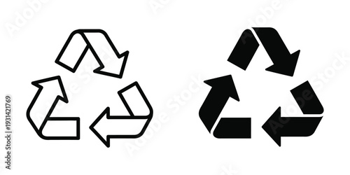 Recycling Symbol Icon Set Eco Friendly Concept