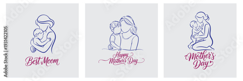 Loving mothers and children sharing tender moments on Mother's Day