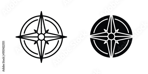 Compass Star Navigation Icon Commercial Graphic