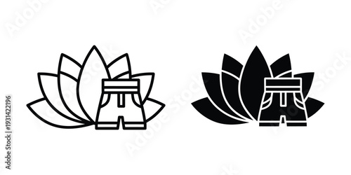 Shorts Lotus Flower Graphic Design Commercial