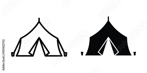 Tent Outline Silhouette Shelter Camping Gear