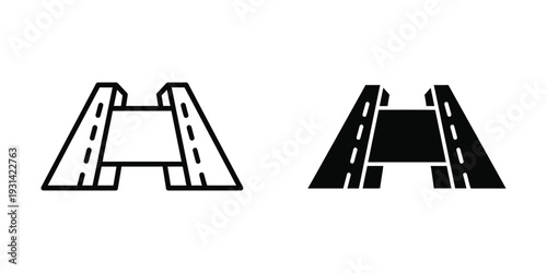 Highway Junction Transportation Symbol Commercial Vector