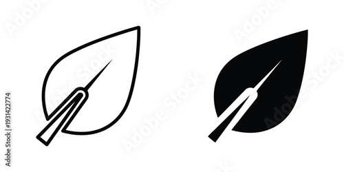 Leaf Icon Vector Symbol Nature Eco