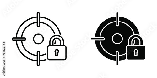 Target Lock Security Icon Business