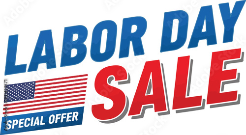 Labor day sale special offer american flag discount event