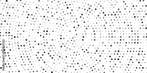 Abstract Circle Halftone Dot Pattern Background in Black and White