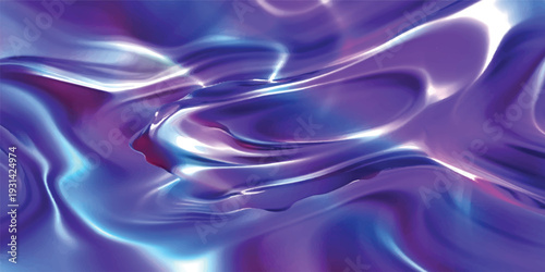 An abstract purple and blue wallpaper featuring soft flowing waves of liquid silk texture with a smooth motion blur design and pink light patterns against a watery backdrop