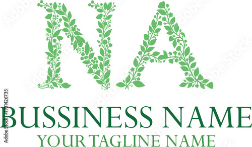NA initials monogram letter text alphabet logo design.