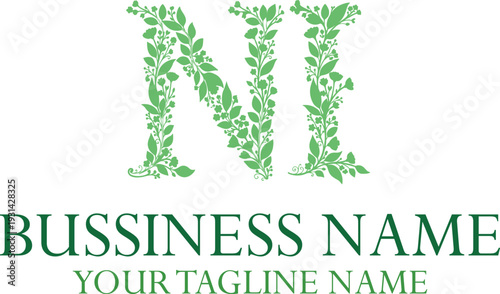 NI initials monogram letter text alphabet logo design.