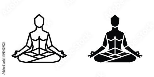 Meditation Icon Zen Pose Commercial Graphic