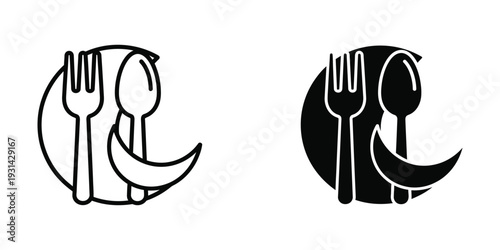 Cutlery Plate Crescent Meal Service Concept