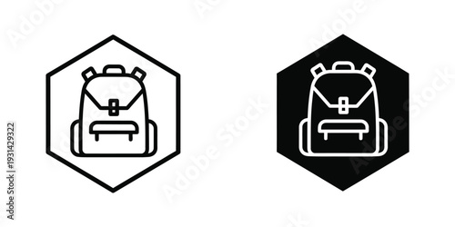 Backpack Icon Vector Travel Symbol Commercial