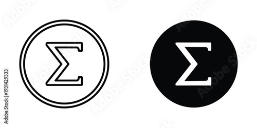 Sigma Symbol Math Icon Statistics Data Collection