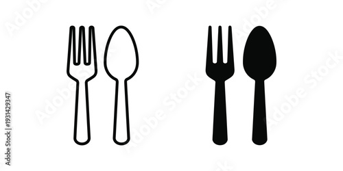 Fork Spoon Icons Food Service Industry