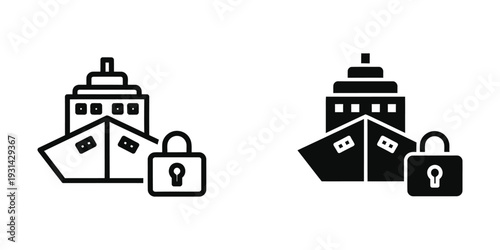 Ship Security Icon Vector Secure Transport