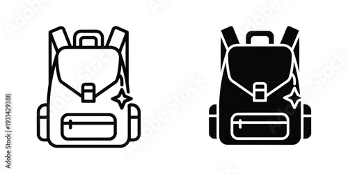 Backpack Vector Icon Travel Gear Commercial Use