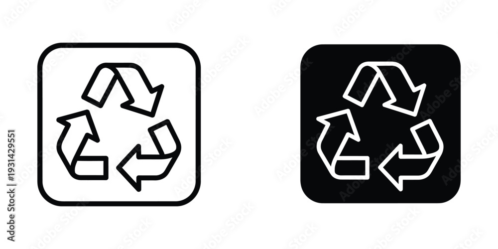 Obraz premium Recycle Symbol Icon Environmental Sustainability Commerce