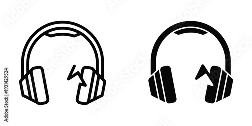 Headphones Icon Duo Audio Representation