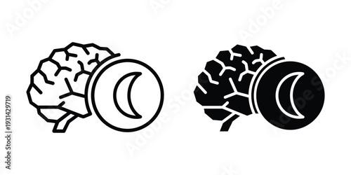 Brain Moon Icon Cognitive Logic
