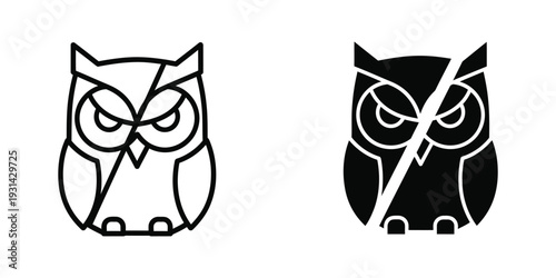 Owl Icon Logo Design Wisdom Strategy