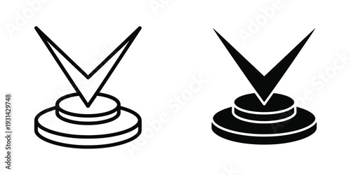 Checkmark Trophy Success Victory Award