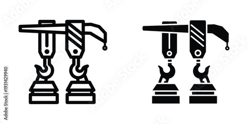 Crane Hook Lifting Load Commercial Vector