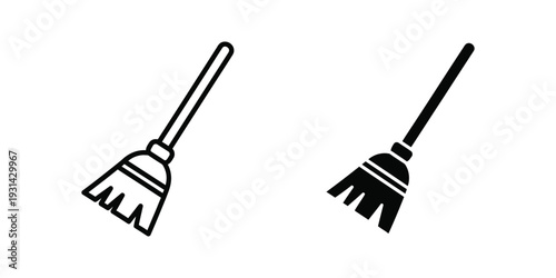 Broom Icon Clean Sweep Vector Commerce