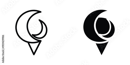 Symbol Crescent Pin Logo Design
