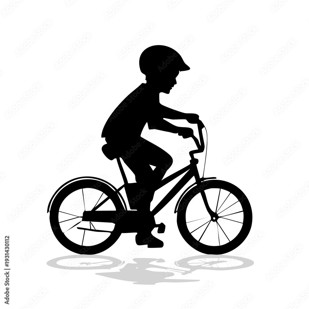 Obraz premium A young cyclist riding a bicycle with skill and confidence on a clear path