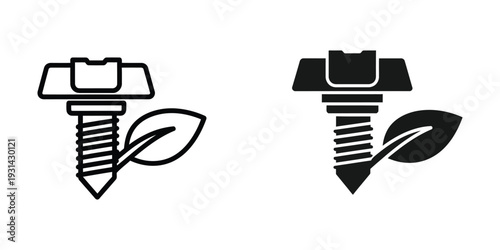 Screw Leaf Eco Construction Industry Concept