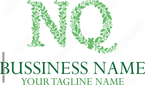NQ initials monogram letter text alphabet logo design.