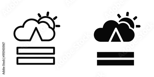 Partly Cloudy Weather Icon Set Commercial