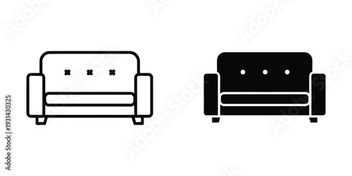 Sofa Icons Set Furniture Design Element