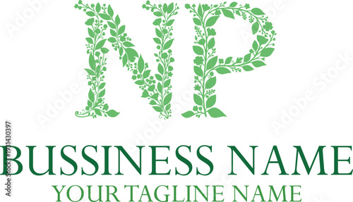 NP initials monogram letter text alphabet logo design.