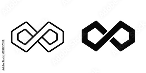Infinity Loop Hexagon Logo Design Symbol