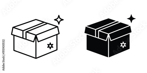 Shipping Box Packaging Icon Open Delivery Parcel