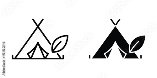 Tent Leaf Camping Icon Commerce