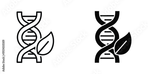 DNA Helix Leaf Biotechnology Science Icon