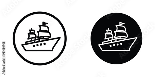 Sailing Ship Icon Maritime Navigation Symbol Commercial