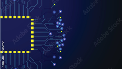 ai chips abstract blue background with stars