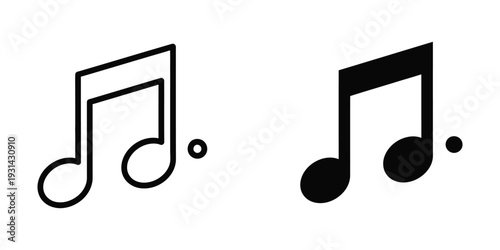 Musical Notes Icon Set Melody Theme