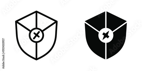 Shield Cross Icon Security Prohibition