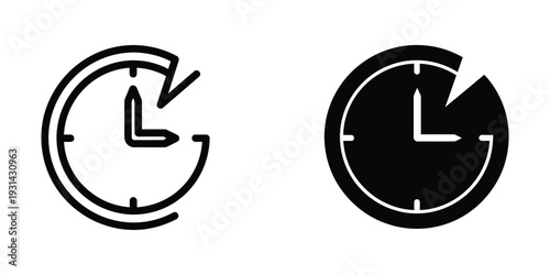 Clock Icon Time Management Concept