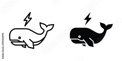 Whale Lightning Icon Energy