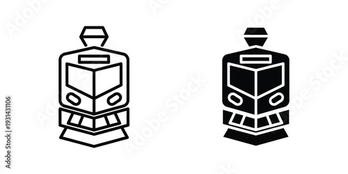 Train Locomotive Front View Commercial Vector