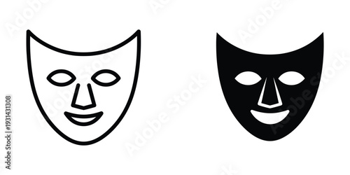 Theater Mask Comedy Tragedy Icon Commercial