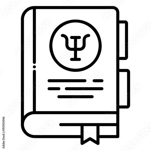 Psychology Book Icon: Mental Health Study and Education