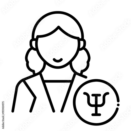 Psychologist icon. Mental health specialist illustration